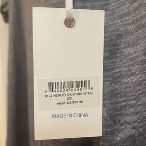 NWT Simply Southern Short Sleeve Henley in Dark Heather Gray - Size XXL